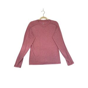 Stio Long Sleeve Base Layer T-Shirt Red‎ Heathered Cotton Blend Athletic 2123 S